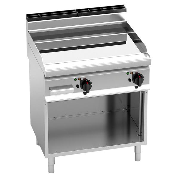 Fry Top Elettrico Professionale - 9,6 kW - Liscio - incl. sottotelaio - con finitura lucida