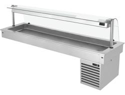 Vitrină frigorifică drop-in - 2100 mm - +2/+8 °C - 6 x GN 1/1 - 410 W - cu geam de protecție din sticlă