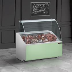 Koeltoonbank - 944x979mm - 200 liter - front hellgroen - rechte ruit