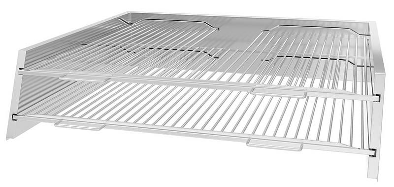 Ripiano griglia per forno a carbone - 890x825x210mm - acciaio inox | 2 ripiani - compatibile con CHOE - incl. 2 graticole