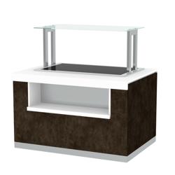 Warm buffet PRAG - 1700mm - met warmhoudplaat - op zwenkwielen