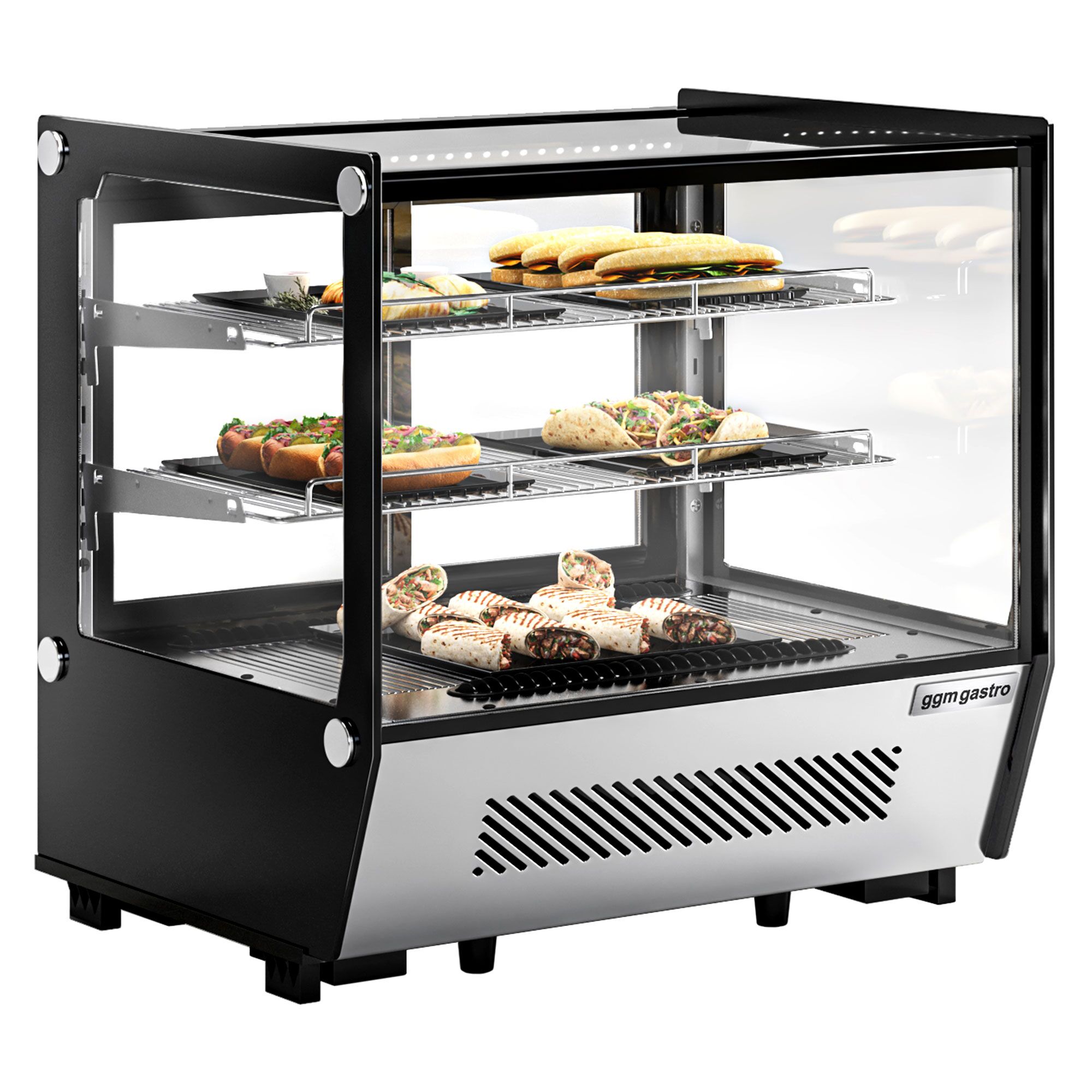 Commecial Efigeato Display Case 2 Cu.FT, Two Glass Doo Fridge Countertop Floor Led Lighting Adjustable Shelves Double Layered%2f5529205686