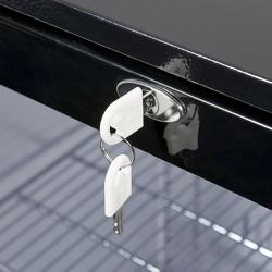 GASTRO-COOL | Barkühlschrank - 900mm - 200 Liter - mit 2 Glasflügeltüren - Schwarz