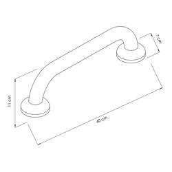 Maniglione di sicurezza - acciaio inox - Lunghezza: 400mm