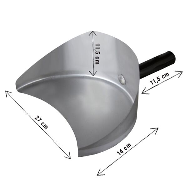 Pelle de kebab - 270x255x115mm - Inox - avec poignée en plastique