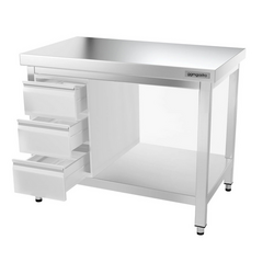 Worktable PREMIUM stainless steel - 1000x600mm - with undershelf & bracing