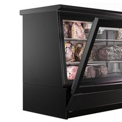 Dry age vitrinekast - 2011x740mm - met 2 glazen deuren - Zwart - 710 liter