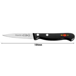 F. DICK | Superior Kitchen Knife – 80 mm - black/silver handle - smooth edge - for meat, fruit & veg
