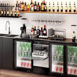 Lave-verres professionnel à double paroi - Numérique - 2,97kW - incl. Filtre à eau anti-calcaire - avec pompes à détergent, de liquide de rinçage et de vidange