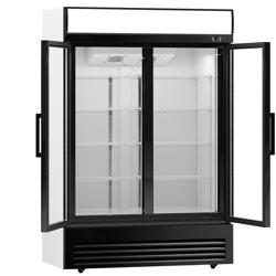 Frigo per bibite - 880 litri - con 2 porte in vetro e display pubblicitario