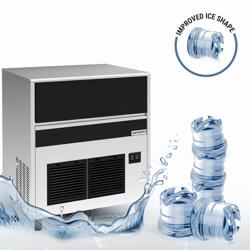 Commercial Ice Cube Maker PREMIUM - Bullet/Cylinder Ice - 85 kg/24 h - 40 kg Bin - Plumbed-in