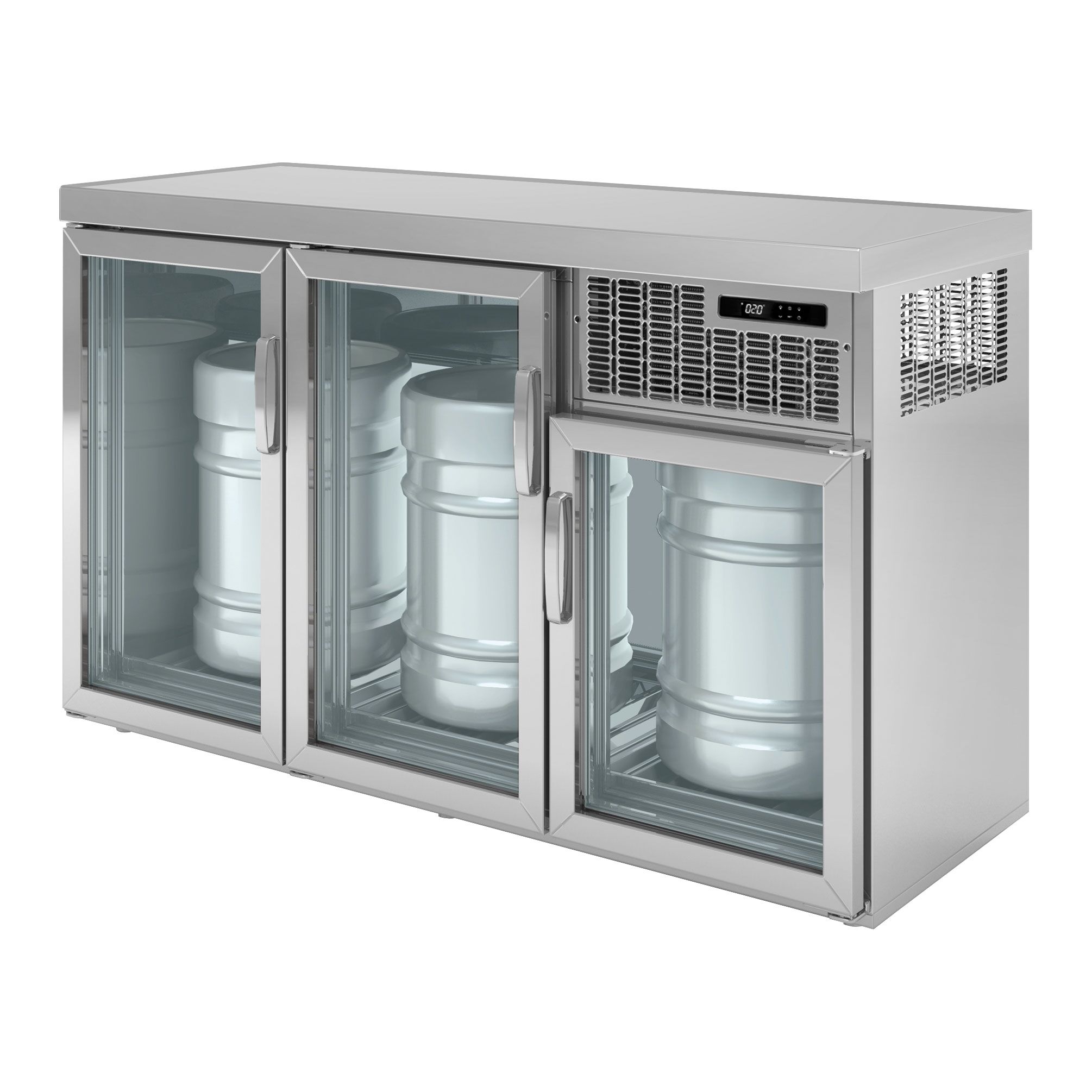 Refroidisseur de fûts sans groupe - 3x50L fûts - 1600x600mm - avec 3 portes vitrées