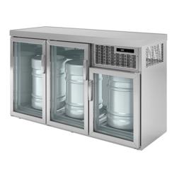 Keg Fridge - 3x50L Kegs - 1600x600mm - with 3 Glass Doors