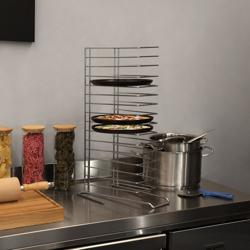 Porta teglie pizza - 318x650x351mm - acciaio inox - per pizzeria/pasticceria