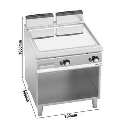 Fry Top Gas Professionale - 14 kW - Liscio - incl. sottotelaio