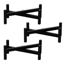 (3 pieces) Black Line | Buffet stand – folding - black powder‑coated steel - for plates ≥Ø210 mm