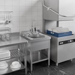 Fregadero de acero Inox. con estante inferior PREMIUM - 0,6 m - 1 fregadero A 40 x P 40 x A 25 cm 