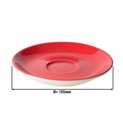(12 db) BART COLOUR CAFE - Cappuccino csészealj - Ø 15,5 cm - Piros