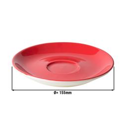 (12 db) BART COLOUR CAFE - Cappuccino csészealj - Ø 15,5 cm - porcelán - Piros