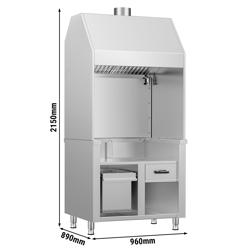 Parrilla de carbón de acero Inox. - 1,0 m - elemento neutro