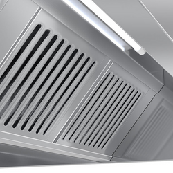Hotte de plafond - 3800mm - avec filtre et lampe
