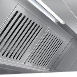 Okap sufitowy - 2,4 m - z filtrem i lampą