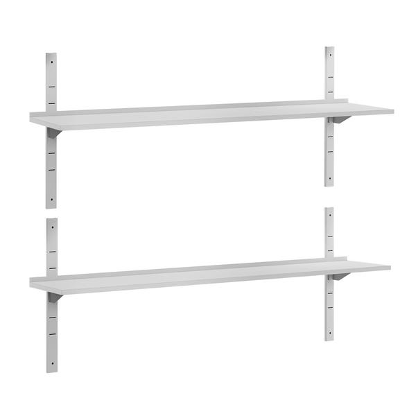 Étagère murale ECO en inox - 1800 × 400 mm - avec 2 étages