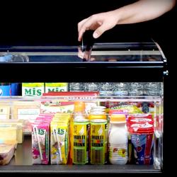 Commercial refrigerated counter / refrigerated island - 1170 mm - with 2 sliding glass doors