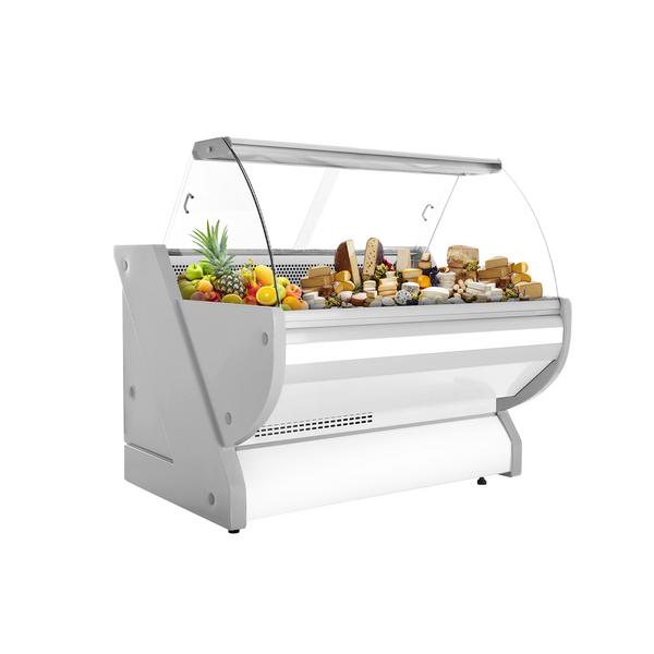 Comptoir vitrine réfrigérée - 1525x1150mm - vitre bombée - Éclairage - +1/+10°C - 300L