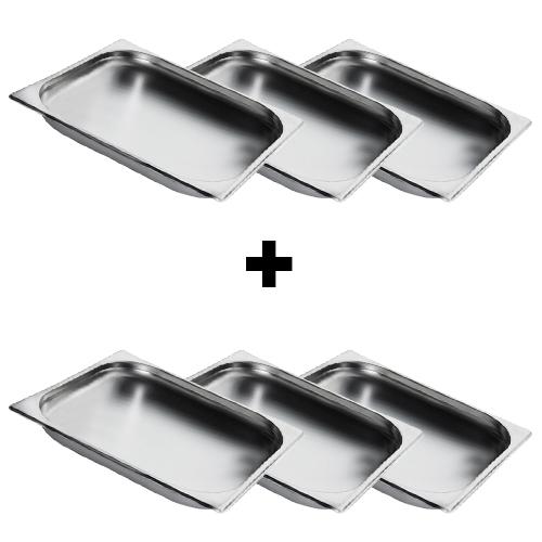 (6 bucăți) Container GN din oțel inoxidabil 2/3 - înălțime: 20 mm