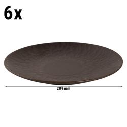 (6 pcs) RUST | Plate - flat - Stoneware - Ø210mm - Brown
