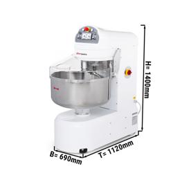 Spirálový hnětač těsta - 117 l / 60 kg - 2 rychlosti - s pevnou mísou - časovač - 400 V