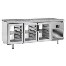 Bakkerij koelwerkbank Premium PLUS - 2185x800mm - met deuren aan beide zijden & granieten werkblad