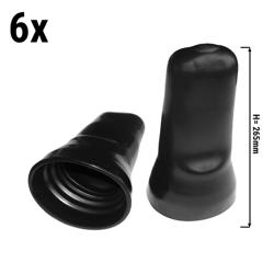 (6 pz) Cappuccio copri versatore - Set da 6 - 30x80x20mm - Plastica - Nero
