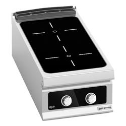 Cucina in vetroceramica professionale - PAOLO 900 - 400x900x340mm - 8,0 kW - 2 piastre - versione top - Bflex Digital