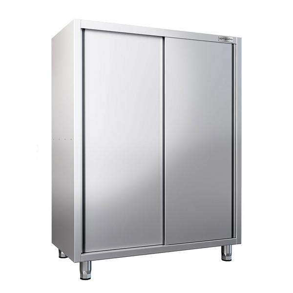 Armoire haute en inox PREMIUM - 1400x600mm - 2 portes coulissantes - Hauteur: 1800mm