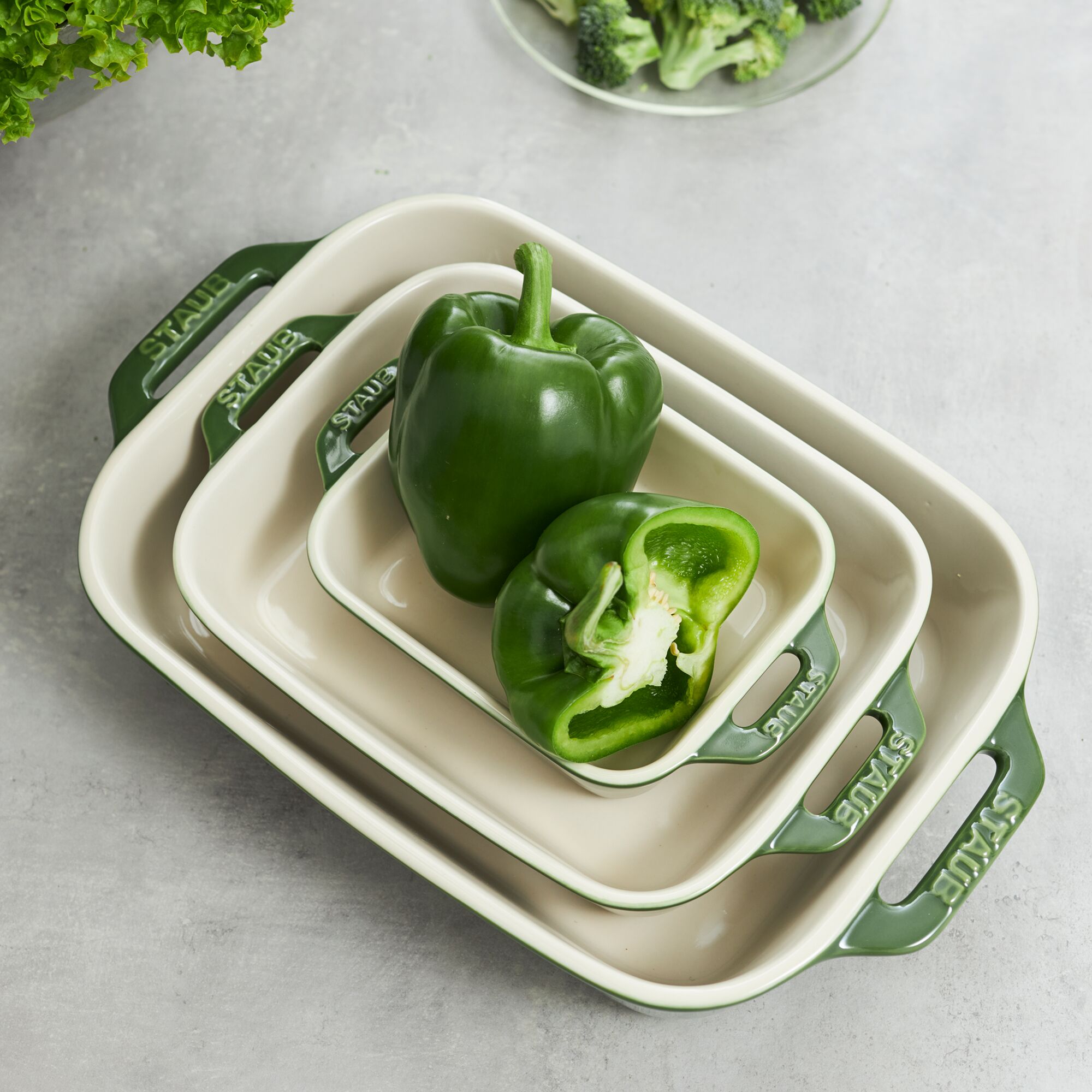 STAUB | CERAMIQUE - Plat à gratin - 200x160mm - Céramique - Vert basilic	