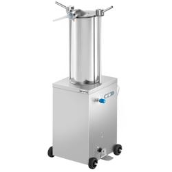 Hydraulická plnička klobás profesionální - 15 l - 560 W - nerezová ocel - stojící - včetně 4 nástavců na plnění klobás