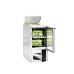 Salaattipöytä PREMIUM - 450mm - 1 ovi - sisääntulolla 1x GN 1/1 ja ruostumattomasta teräksestä valmistetulla kannella