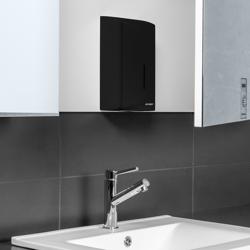 AIR-WOLF | Commercial Hands-In Automatic Hand Dryer – Matte Black Stainless Steel-10–15 s dry time-HEPA filter-Drip tray