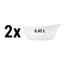 (2 pcs) SELTMANN WEIDEN | Handled Porcelain Cereal Bowl – 0.45L - White - Microwave/Dishwasher Safe