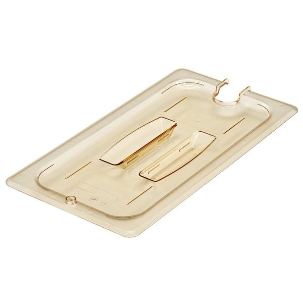 (6 piezas) CAMBRO | H-PAN™ Tapas GN resistentes al calor 1/3 - con muesca y asa - ámbar