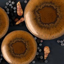 (6 pieces) CECIL - Plate - flat - Ø 210mm - Brown