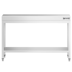 Mesa de trabalho PREMIUM - em Aço Inoxidável  - 1,2 m - com estrutura e prateleira de base