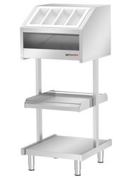 Copenhagen Buffet Cutlery & Crockery Stand – Floor-Standing - 620×700×1500mm - AISI 304 SS - Adj. SS feet - fits BVI800