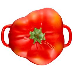 STAUB | CERAMIQUE - Kookpot - Paprikavorm - Ø 110mm - Keramiek - Oranje-Rood