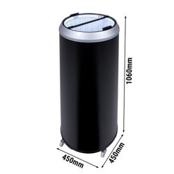 GASTRO-COOL | Party koeler / koelbak - 71 liter - Glazen deksel & wielen - Zwart