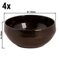 (4 pcs) Coupe - BAMA COPPER - Grès (stoneware) - Ø 150mm - Cuivre