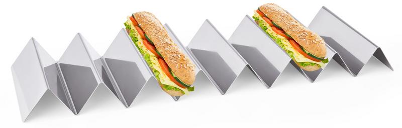 Snackwelle - espositore a gradini da banco - con 7 ripiani - acciaio inox