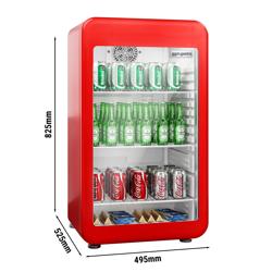 Minibar-Kühlschrank - 500mm - 120 Liter - mit 1 Glastür & LED-Beleuchtung